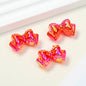 Transparent Ribbon Double Bow Acrylic Beads 15x25mm UV Plated 10pcs 8