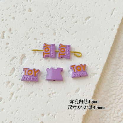 Painted Cute Character Plate Series Metal Beads Bulk 20pcs 11