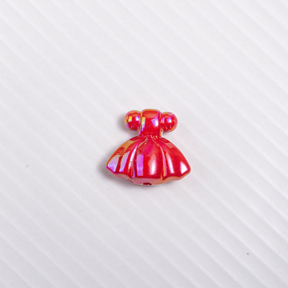 UV Plating Skirt Acrylic Beads 26mm Colorful Shimmering 20pcs 7