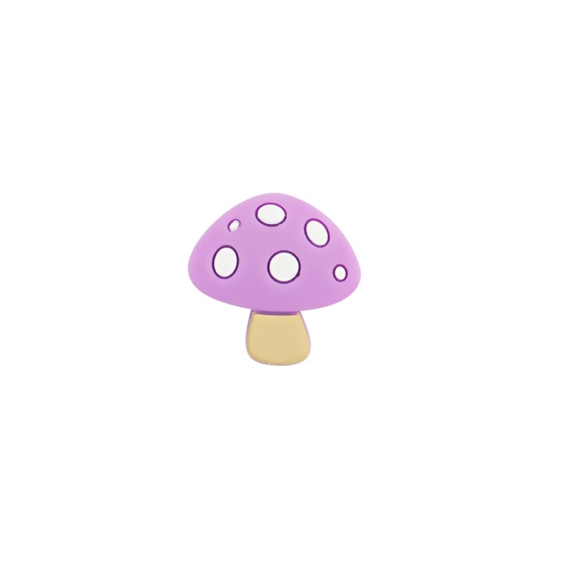 Silicone Focal Beads Mushroom Toadstool White Spots 20pcs 9