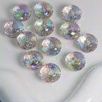 UV Plating Faceted Acrylic Spacer Beads 17.6mm Transparent Pastel 50pcs 4