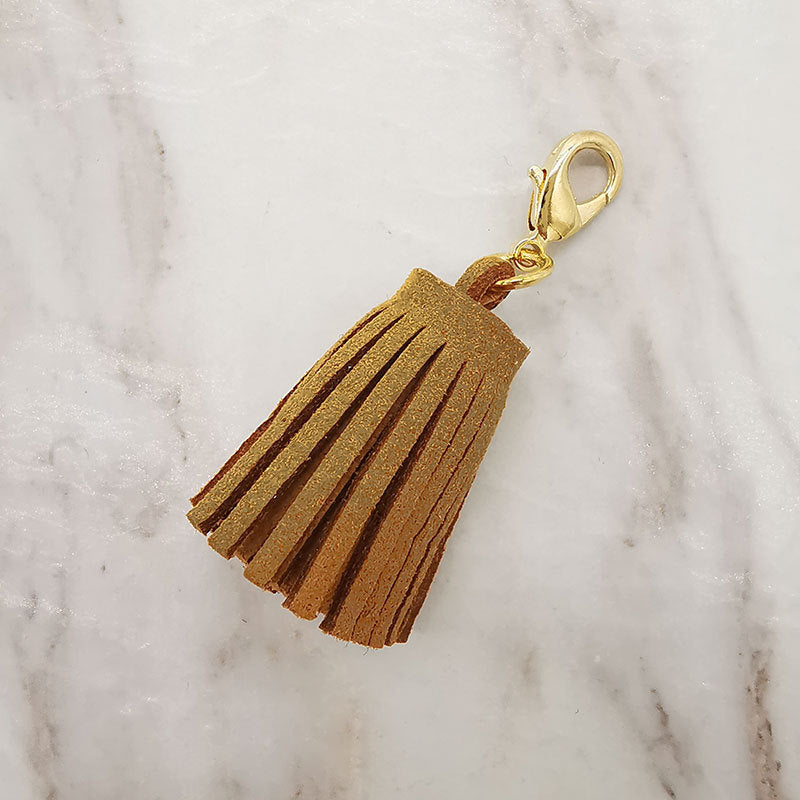 Mini Chunky Tassel Keychain PU Leather with Metal Clasp 8pcs 20
