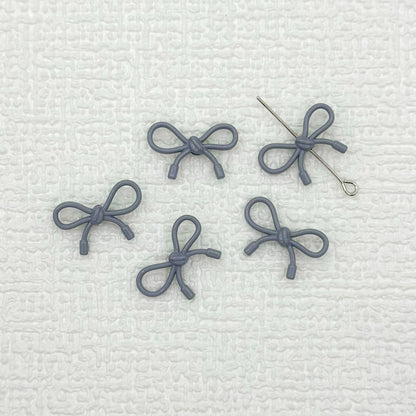 Hollow Bow Metal Beads 13x12mm Glossy Baking Painted Alloy 20pcs 14