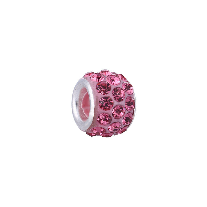 Rhinestone Spacer Clay Beads 7x11mm Chunky Large Hole 100pcs 18