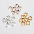 Hollow Six Petal Flower CCB Plastic Beads 12mm Metallic Tones 100pcs 4