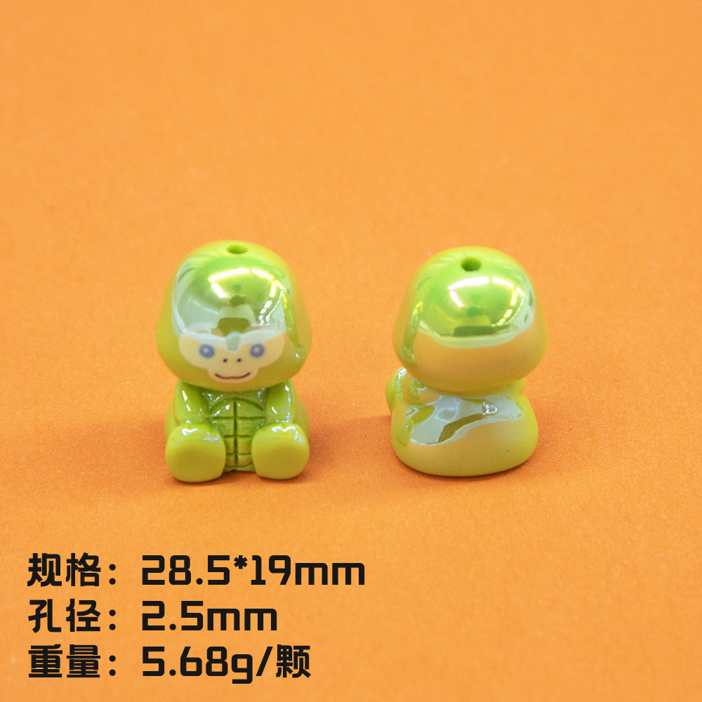 Plating 3D Animal Resin Beads Charming Glossy Disney Series 10pcs 11
