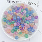 Acrylic Flat Round Spacer Beads 14mm Large Hole Dual Color Crackle 60pcs 2