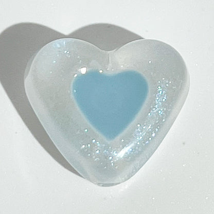 Glow Heart Acrylic Beads 15mm Two-Color Glow In The Dark 50pcs 7
