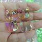 Transparent Plating Cat Acrylic Beads 20mm Iridescent 100pcs 10