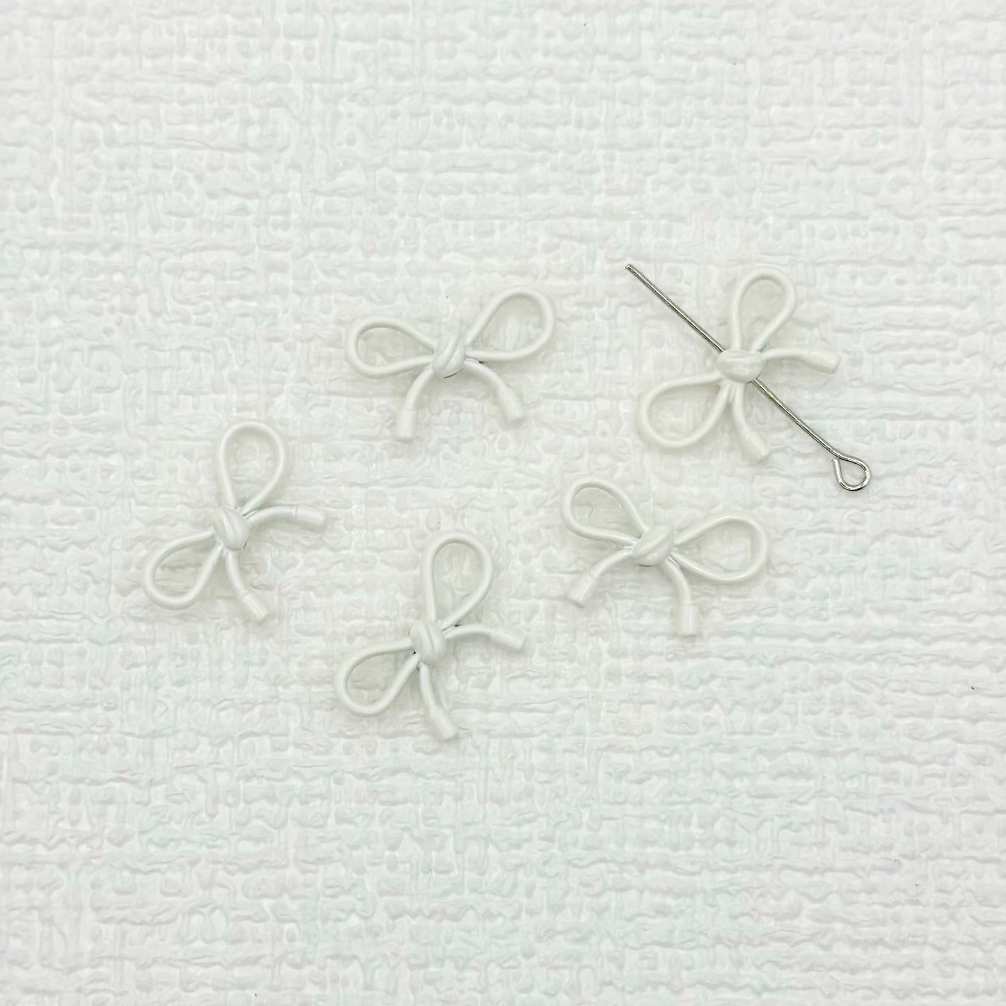 Hollow Bow Metal Beads 13x12mm Glossy Baking Painted Alloy 20pcs 7