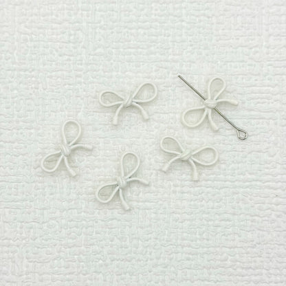 Hollow Bow Metal Beads 13x12mm Glossy Baking Painted Alloy 20pcs 7