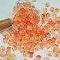 Transparent Sugar Cube Glass Beads 7mm Frosted Pastel 50pcs 17
