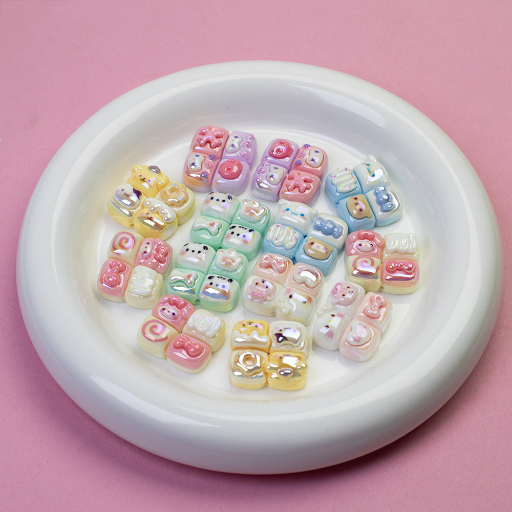 Sanrio Series 4-Roll Bread Resin Beads Glossy Pastel 20pcs 12
