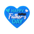 Silicone Focal Beads Fathers Day Blue Hearts and Letter Design 20pcs 6
