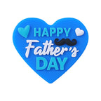 Silicone Focal Beads Fathers Day Blue Hearts and Letter Design 20pcs 6