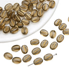 Transparent Coffee Bean Acrylic Beads 11x8mm Gold Highlights 30pcs 6