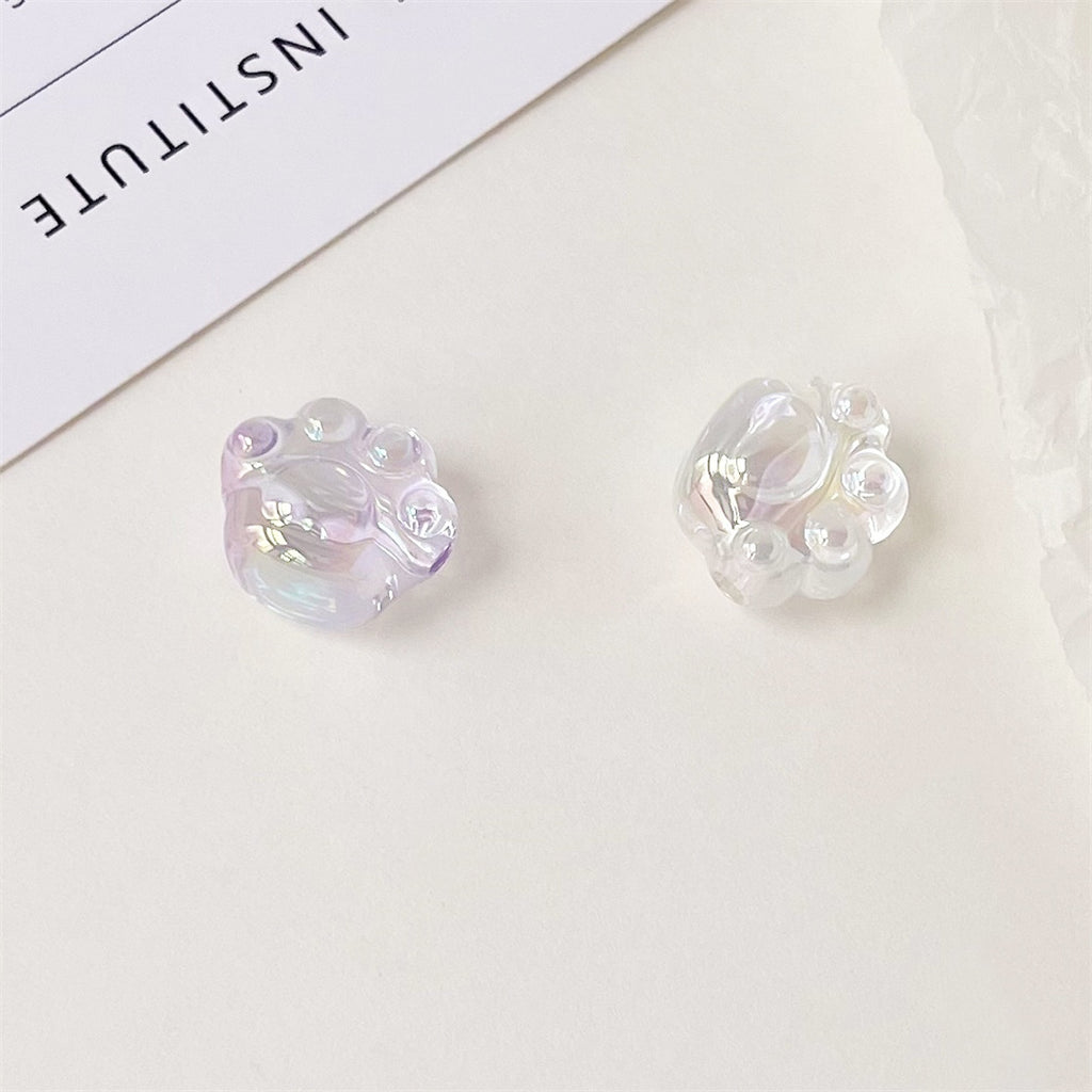 High Transparency UV Plating Cat Claw Acrylic Beads 18.5mm 100pcs 3