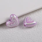 Plating Heart Acrylic Beads 18mm Spiral Pattern Glossy 50pcs 6