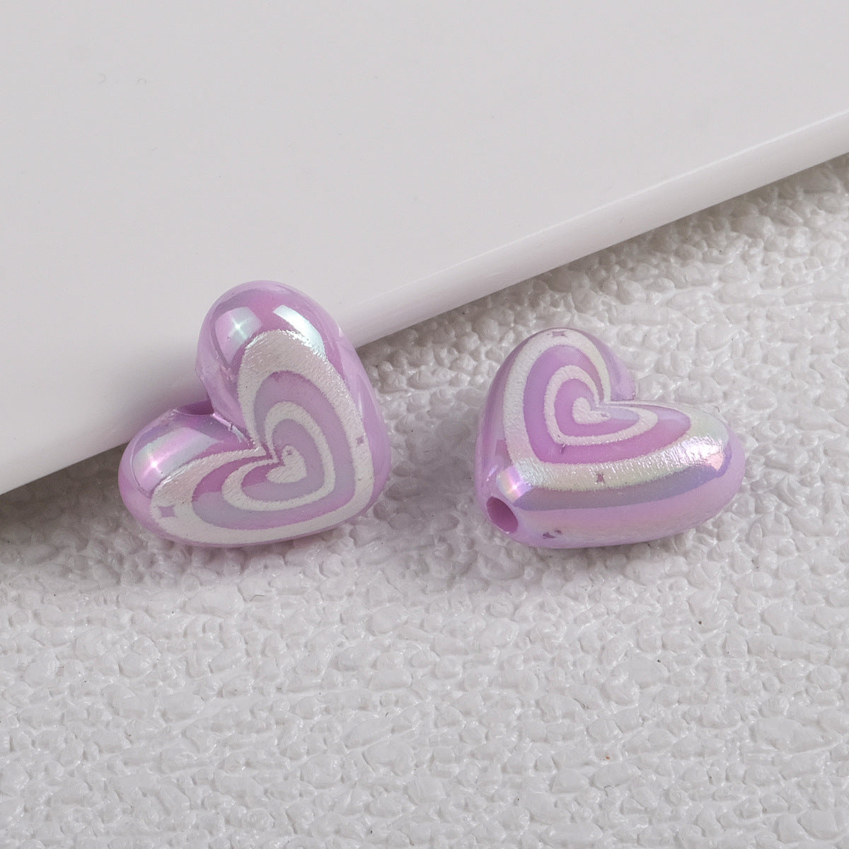 Plating Heart Acrylic Beads 18mm Spiral Pattern Glossy 50pcs 6