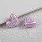 Plating Heart Acrylic Beads 18mm Spiral Pattern Glossy 50pcs 6