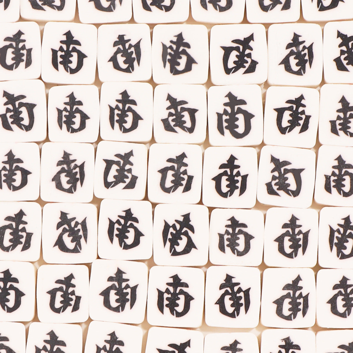 Flat Clay Beads 9x10mm Mahjong Tile Design Polymer 100pcs 7
