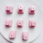 Painted Square Round Acrylic Beads 31mm 35mm Macaron Cake Double Layer 5pcs 9