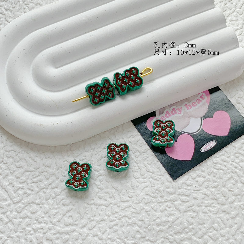 Christmas Series Metal Beads Baking Painted Alloy 20pcs 34