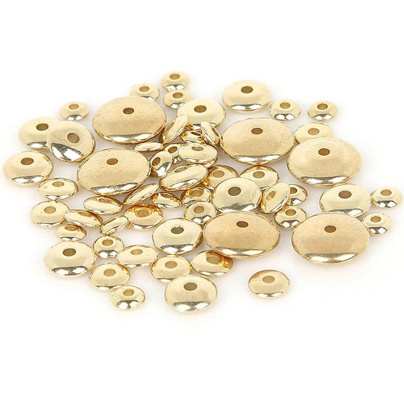 Smooth Flying Saucer Acrylic Beads 6mm 8mm Metallic KC Gold 200pcs