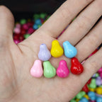 Baking Painted Pear Acrylic Beads 12-16mm Solid Colors 50pcs 2