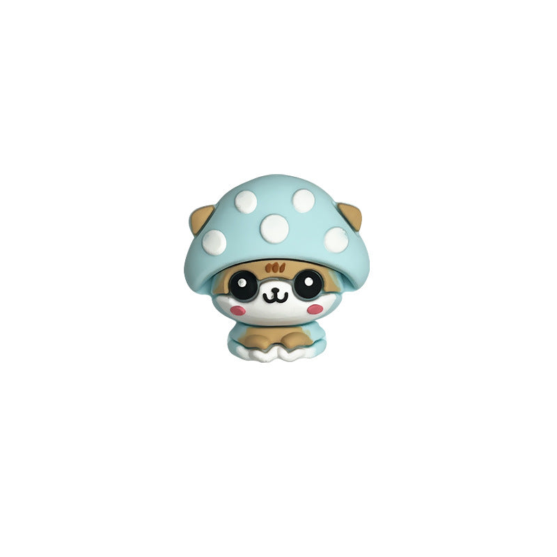 Silicone 3D Focal Beads Mushroom with Smiling Faces 20pcs 8