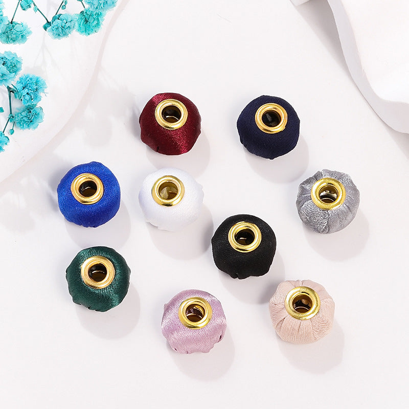 Fabric Spacer Beads 15mm Silky Large Hole 100pcs 2