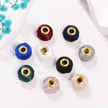 Fabric Spacer Beads 15mm Silky Large Hole 100pcs 2