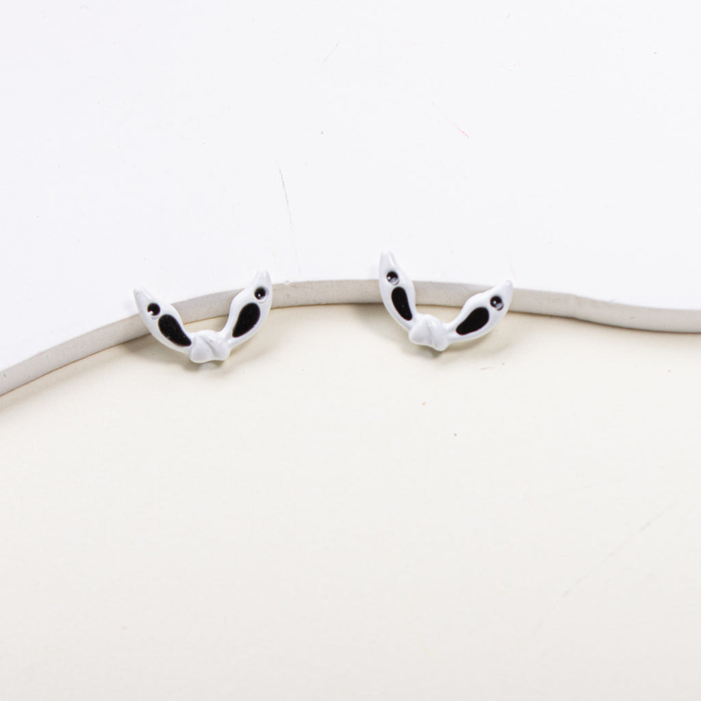 Painted Alloy Metal Beads Black and White Enamel Baking Style 10pcs 4