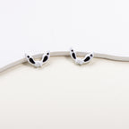 Painted Alloy Metal Beads Black and White Enamel Baking Style 10pcs 4