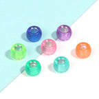 Clear Silver Filled Pony Beads Acrylic 9mm Translucent Colors 200pcs 3