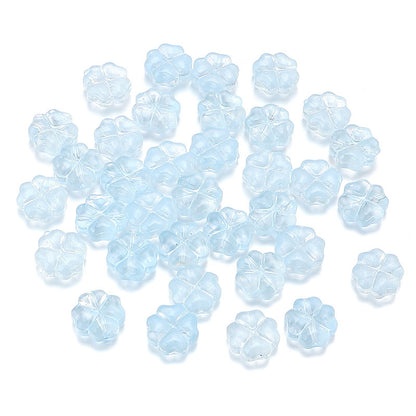 Color Transparent Clover Glass Beads 10mm Assorted Colors 50pcs 7