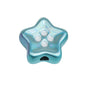Plating Star and Heart Button Acrylic Beads 11mm Assorted Colors 50pcs 21