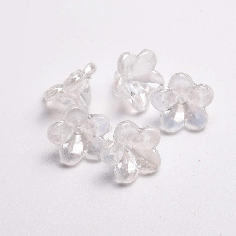 Transparent Plating Horn Petal Acrylic Beads 10mm Multicolor 500pcs 6