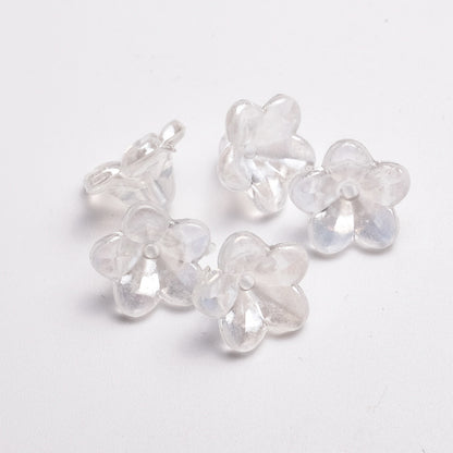 Transparent Plating Horn Petal Acrylic Beads 10mm Multicolor 500pcs 6