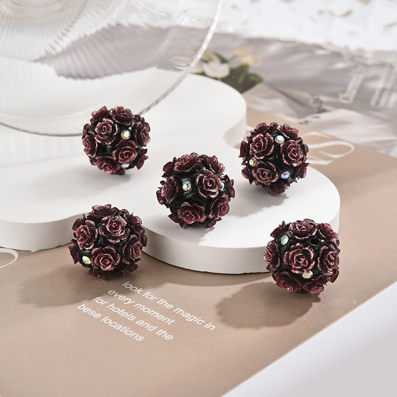 Flower Cluster Clay Beads 19mm Camellia Diamond Polymer 30pcs 12