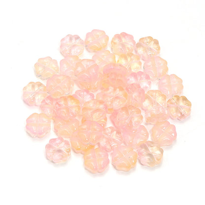 Color Transparent Clover Glass Beads 10mm Assorted Colors 50pcs 19