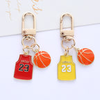 Basketball Jersey Keychain Metal Enamel Basketball Charm