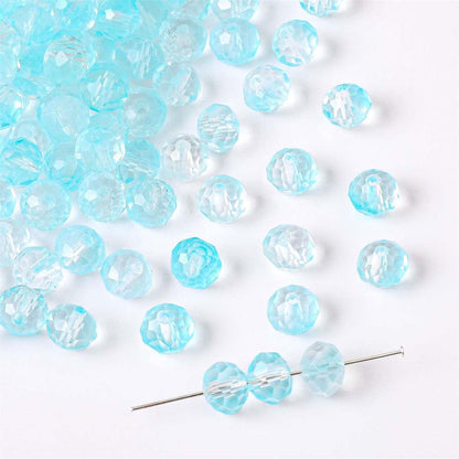 Czech Glass Beads Faceted 7 8mm Gradient Pastel Colors 50pcs 14