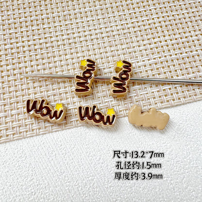 Baking Painted WOW&YES Metal Beads 13mm 15mm Colorful Alloy 20pcs 13