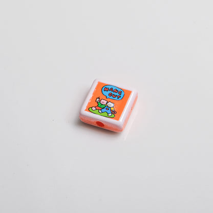 Polaroid Square Acrylic Beads 25mm Mini Camera Designs 10pcs 26
