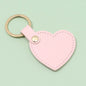 Leather Heart Shaped Keychain Soft Pastel Colors Stylish 7