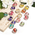 Natural Dried Flower Glitter Powder Resin Beads 16/20mm Mixed Colors 25pcs 6