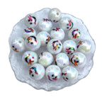 UV Plating Christmas Snowman Acrylic Beads 16mm Colorful 20pcs 5