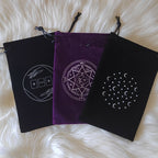 Tarot Card Velvet Drawstring Bags Celestial Esoteric Design 5pcs 18x11.5cm