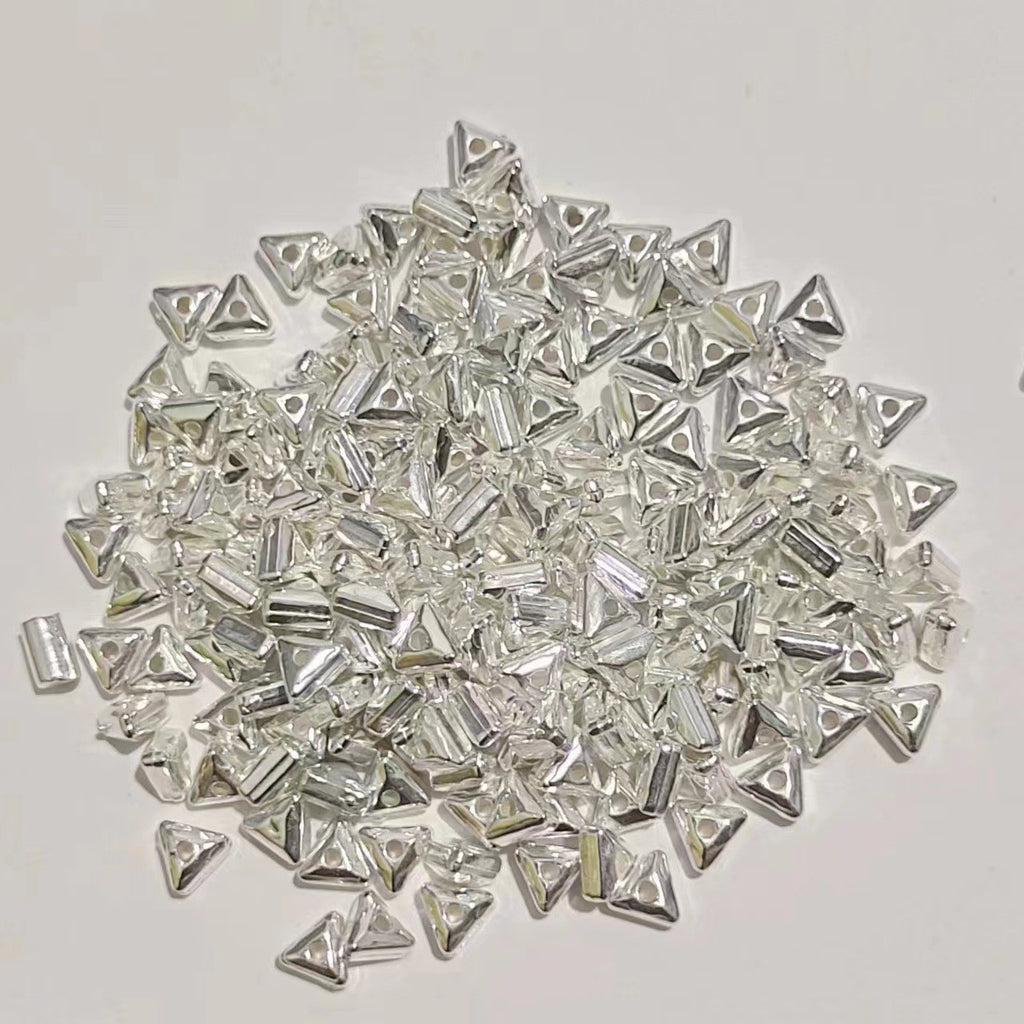 Tiny Triangular Acrylic Beads 4mm Silvery Spacer CCB Plastic 1000pcs 2